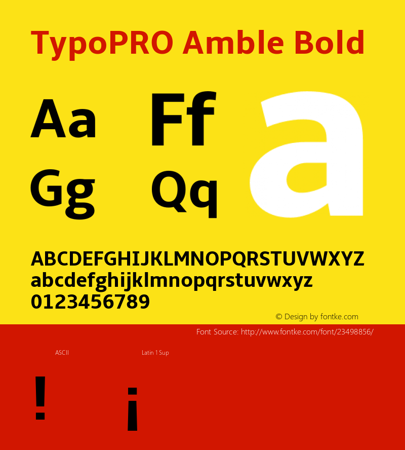 TypoPRO Amble Bold Version 1.00000; 2009 Font Sample