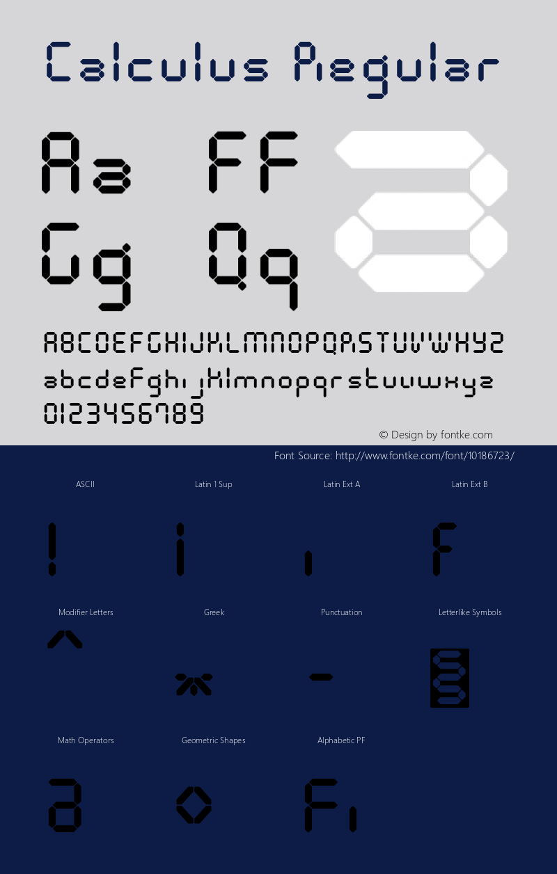 Calculus Regular 001.000 Font Sample