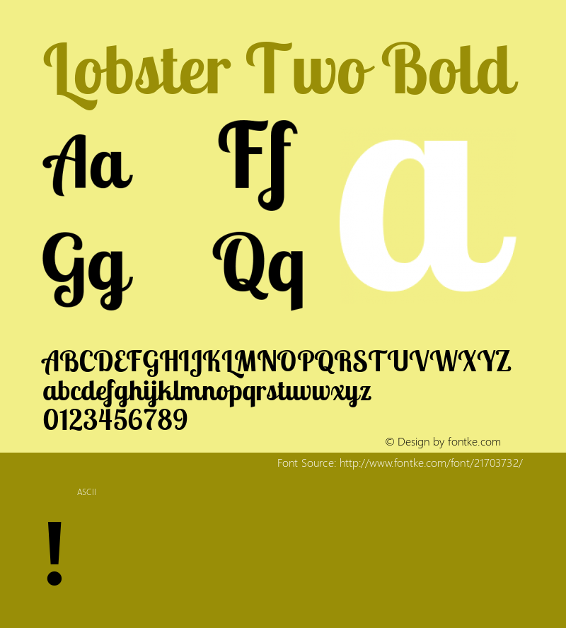 LobsterTwo Version 1.0 Font Sample