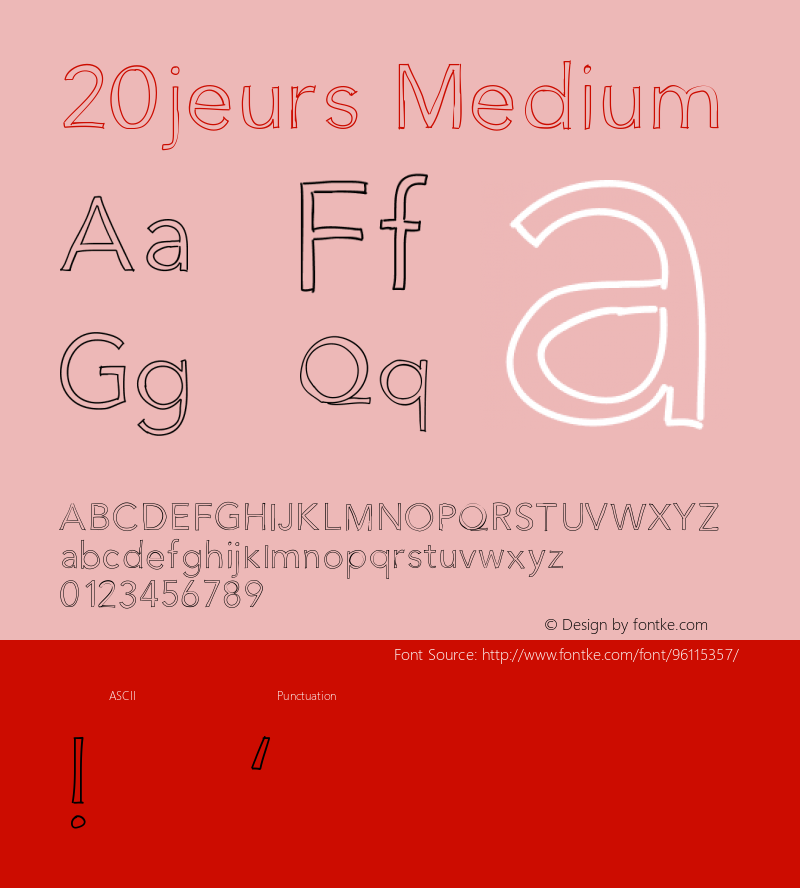 20jeurs Version 001.000 Font Sample