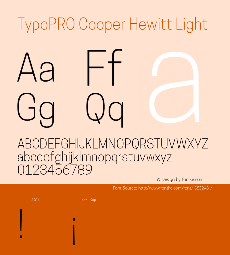 TypoPRO Cooper Hewitt Light 1.000 Font Sample