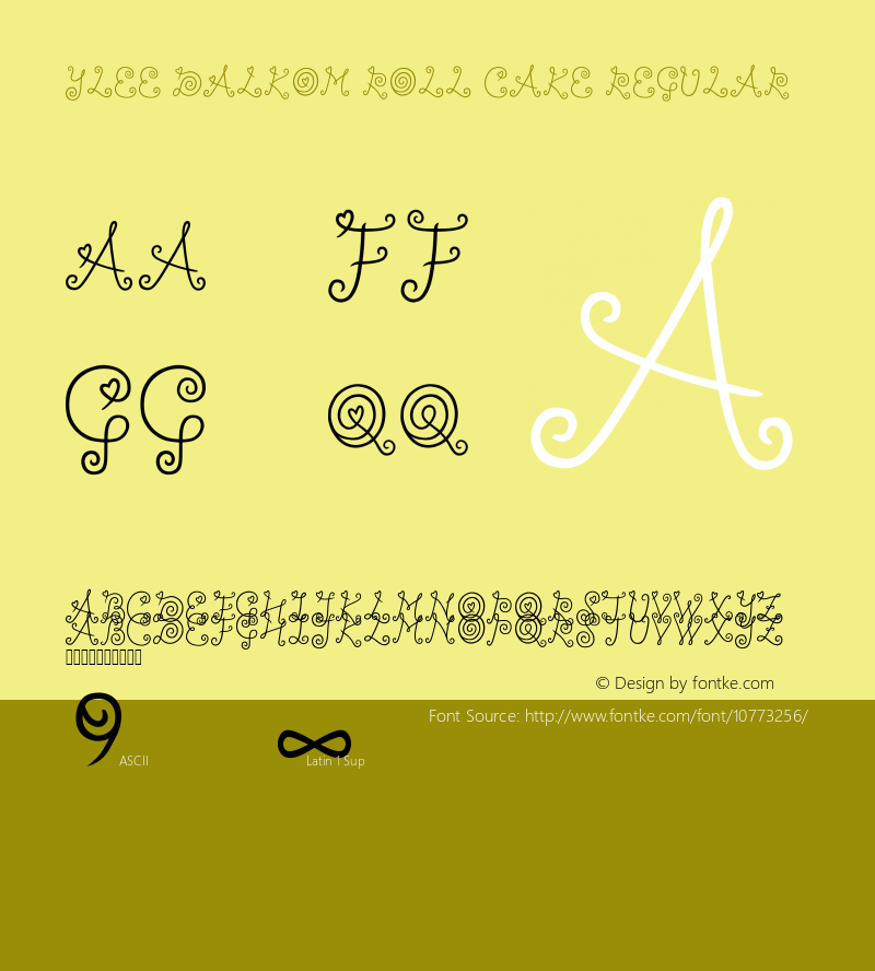 ylee DALKOM Roll Cake Regular Ver 1.0, July 20, 2014, initial release Font Sample