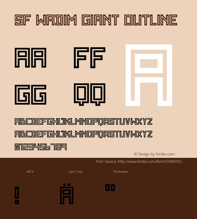 SF WADIM GIANT OUTLINE Version 001.000 Font Sample