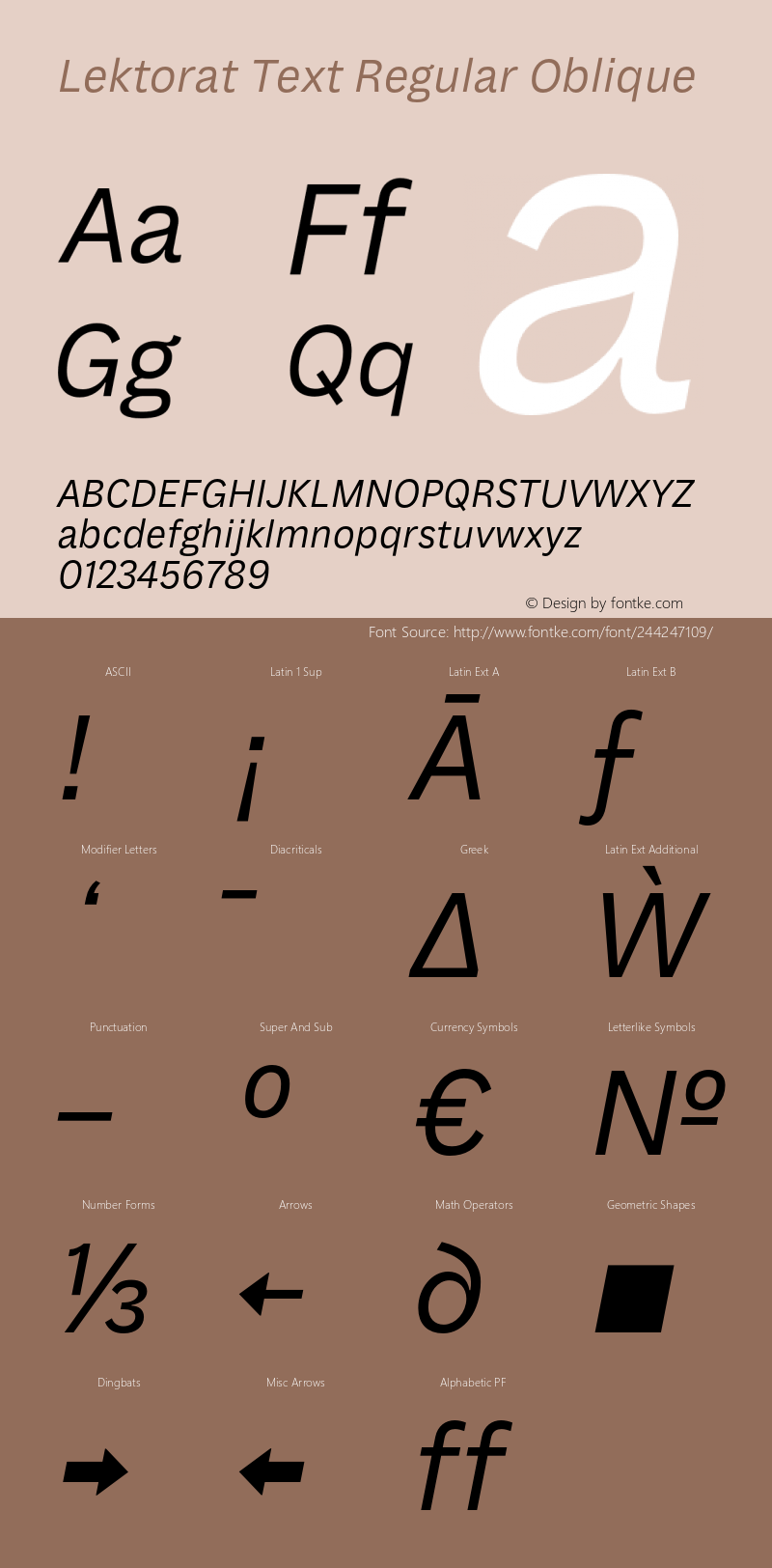 Lektorat Text Regular Oblique Version 1.001图片样张