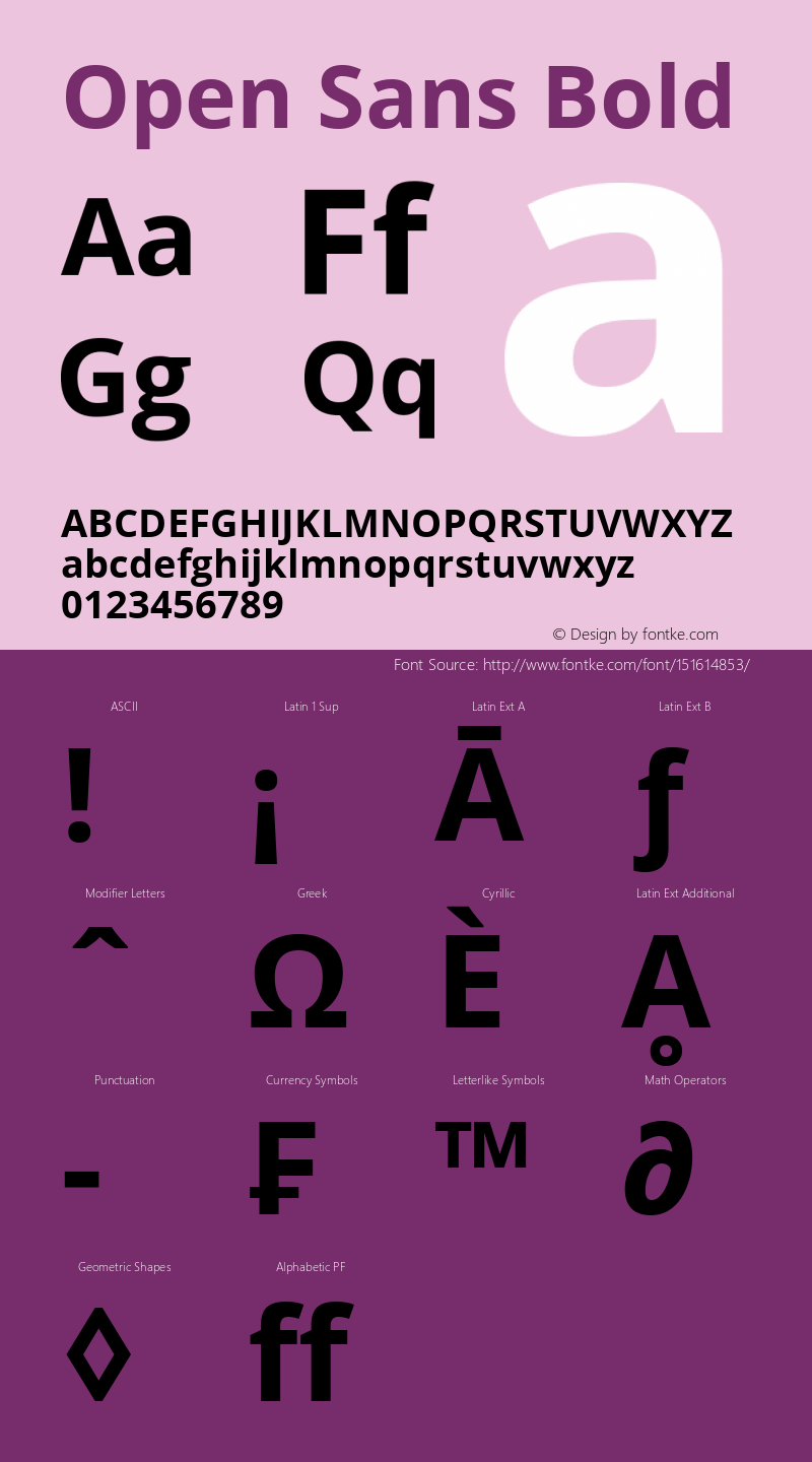 Open Sans Bold Version 1.10 Font Sample