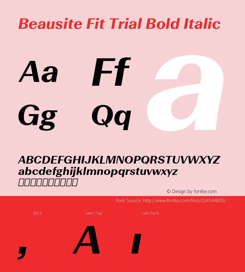 Beausite Fit Trial Bold Italic Version 2.001;PS 2.1;hotconv 1.0.86;makeotf.lib2.5.63406图片样张