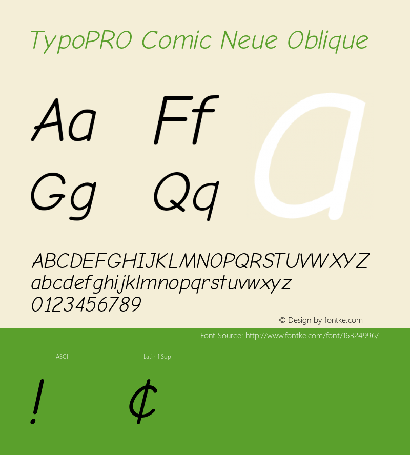 TypoPRO Comic Neue Oblique Version 1.000 Font Sample