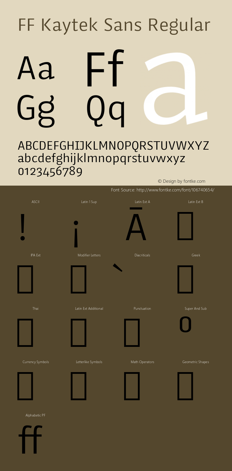 FF Kaytek Sans 1.00, build 6, s3 Font Sample