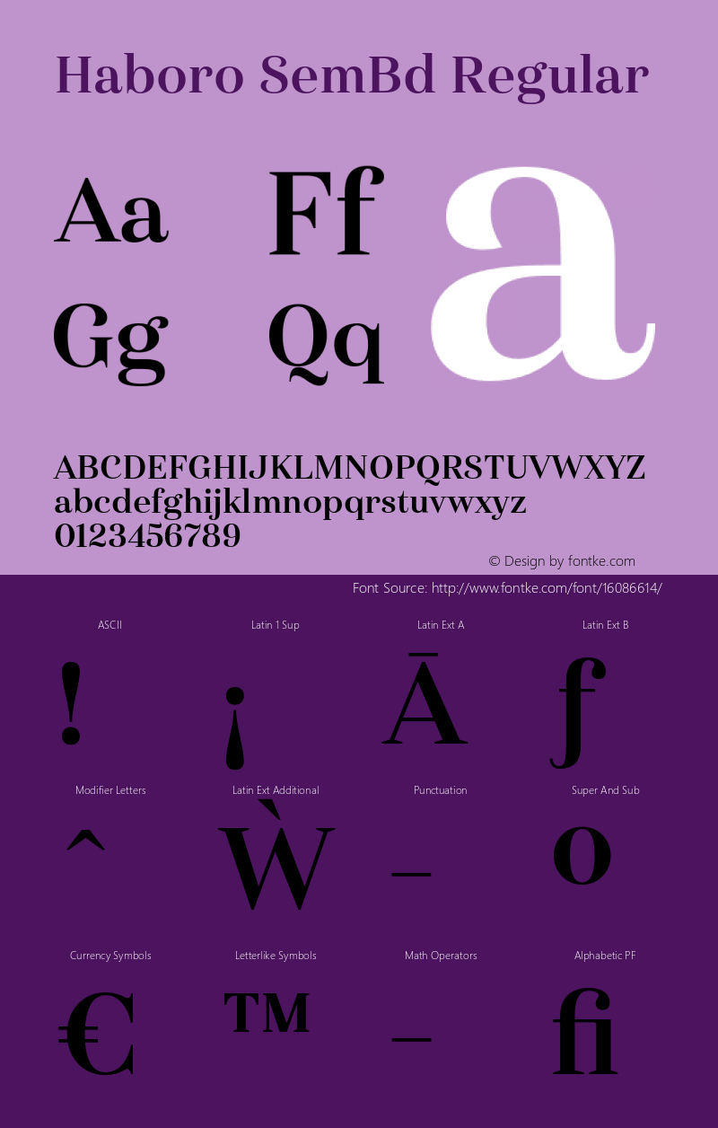 Haboro SemBd Regular Version 1.000;com.myfonts.easy.insigne.haboro.nor-demi.wfkit2.version.4w2E Font Sample