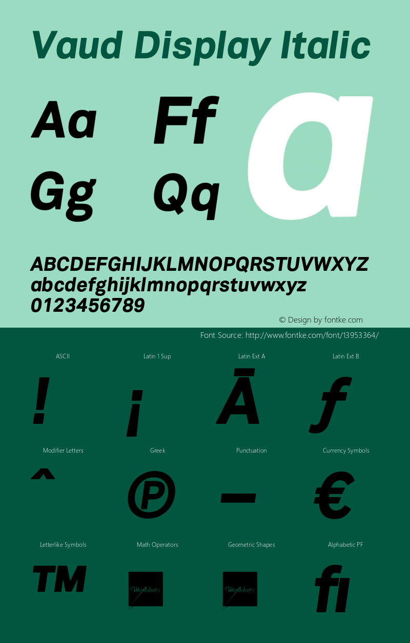 Vaud Display Italic Version 1.000;PS 001.000;hotconv 1.0.38 Font Sample