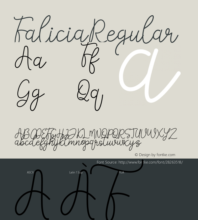 Falicia Version 1.00;January 2, 2019;FontCreator 11.5.0.2430 64-bit Font Sample