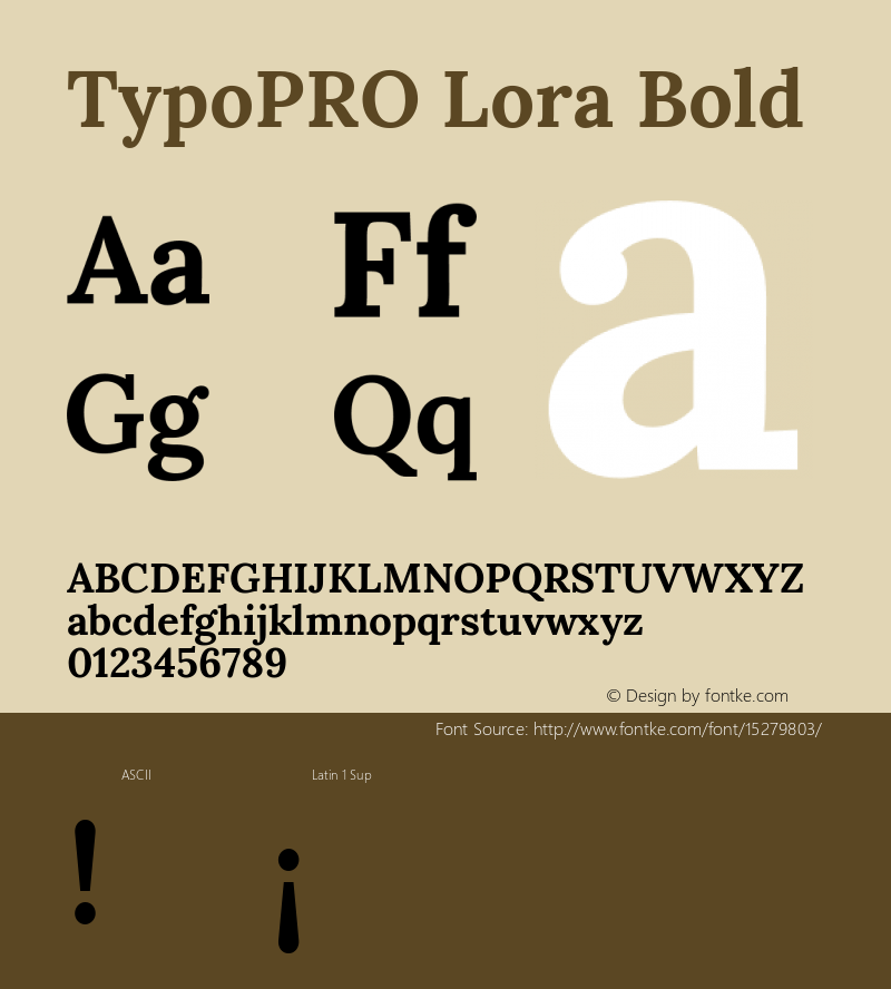 TypoPRO Lora Bold Version 1.014 Font Sample