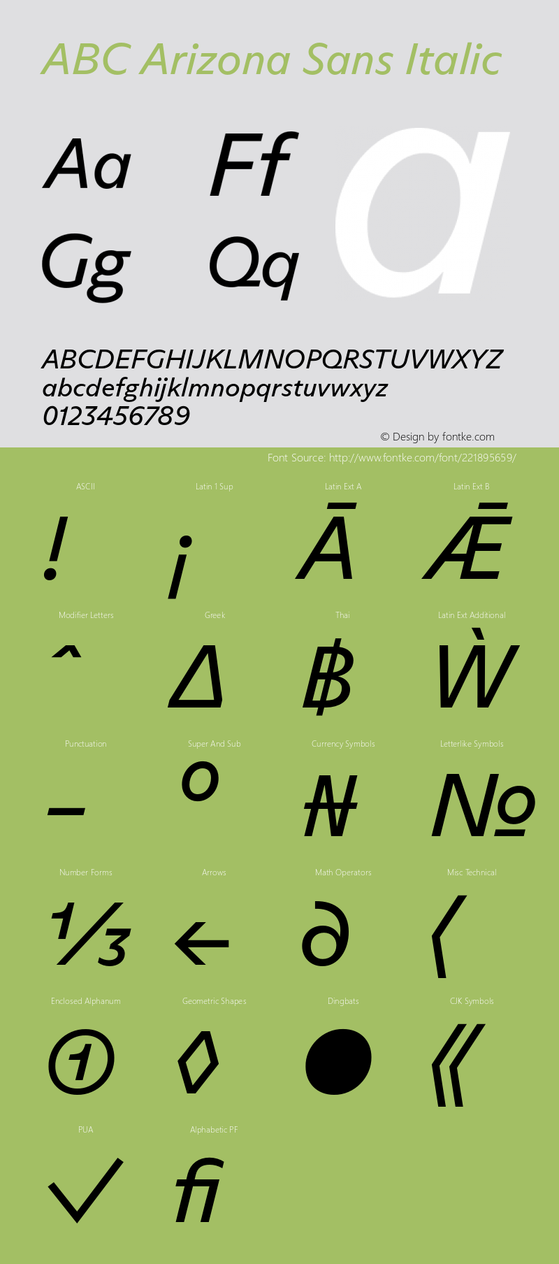 ABCArizonaSans-Italic Version 1.000图片样张