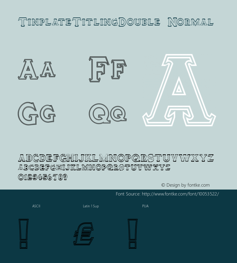 TinplateTitlingDouble Normal 001.003 Font Sample