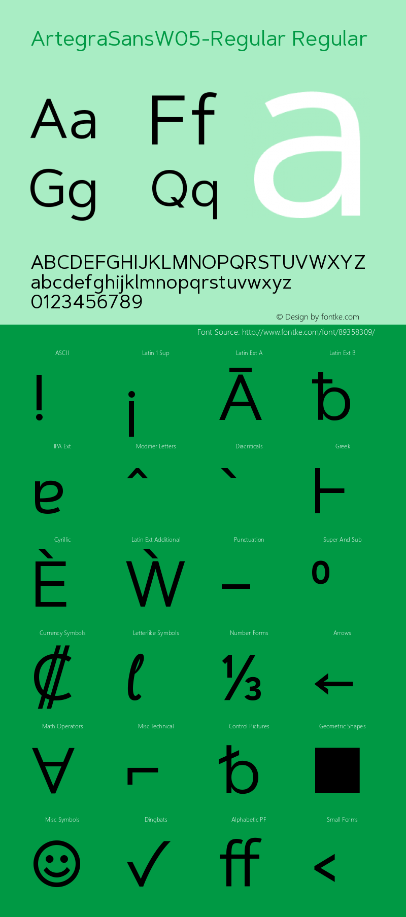 Artegra Sans W05 Regular Version 1.004 Font Sample