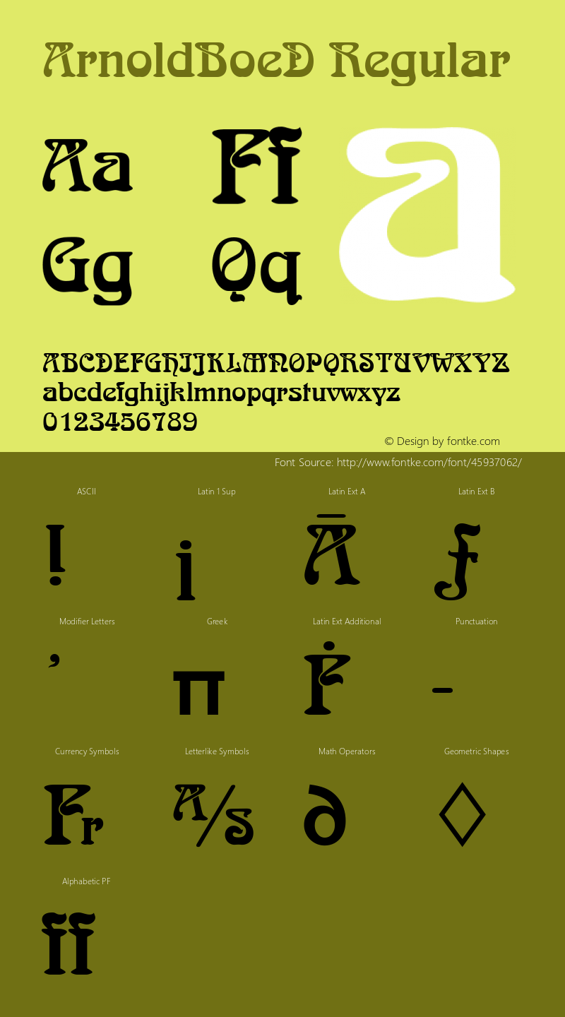 ArnoldBoeD Version 1.00 Font Sample