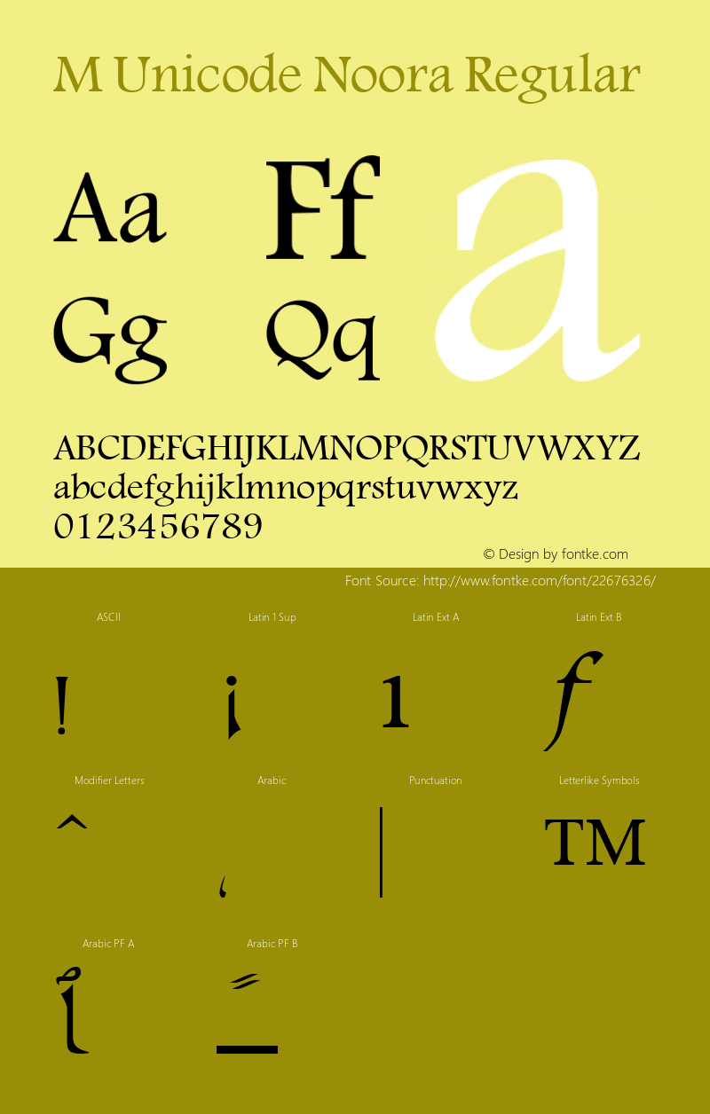 M Unicode Noora 1.0 - 1422 Font Sample