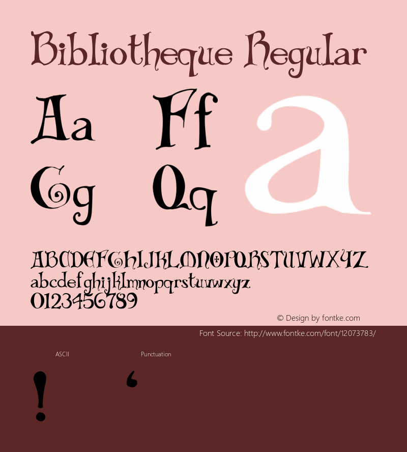 Bibliotheque Regular Type Tool Font Sample