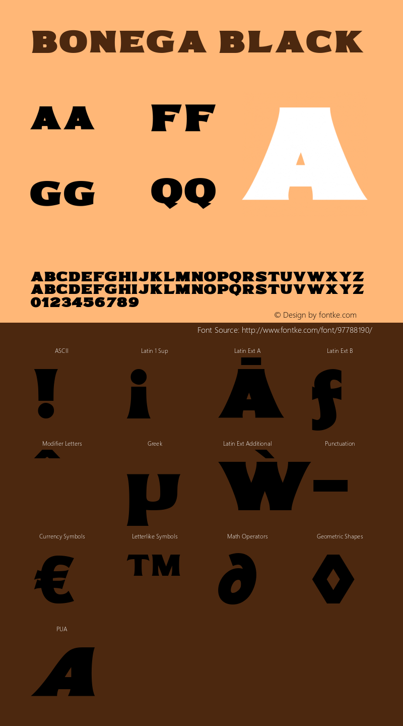 Bonega Black 1.000 Font Sample