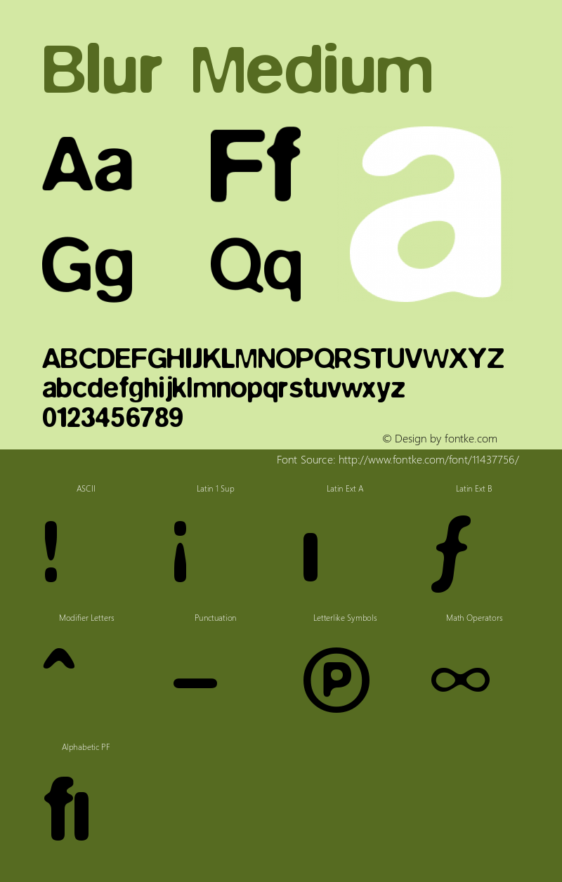 Blur Medium Version 001.000 Font Sample