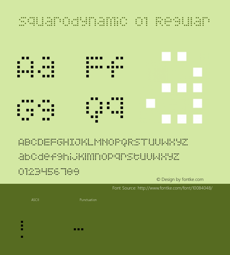 Squarodynamic 01 Regular Macromedia Fontographer 4.1.3 1/3/01 Font Sample