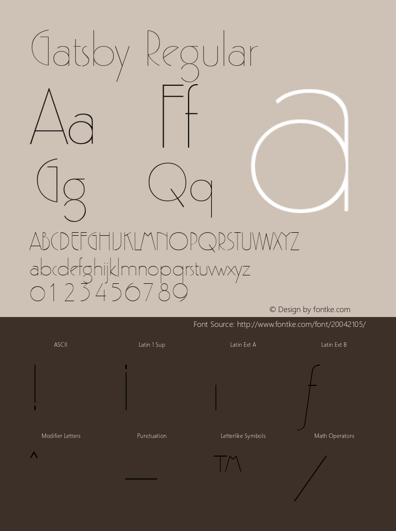 Gatsby Regular From the WSI-Fonts Professional Collection Font Sample