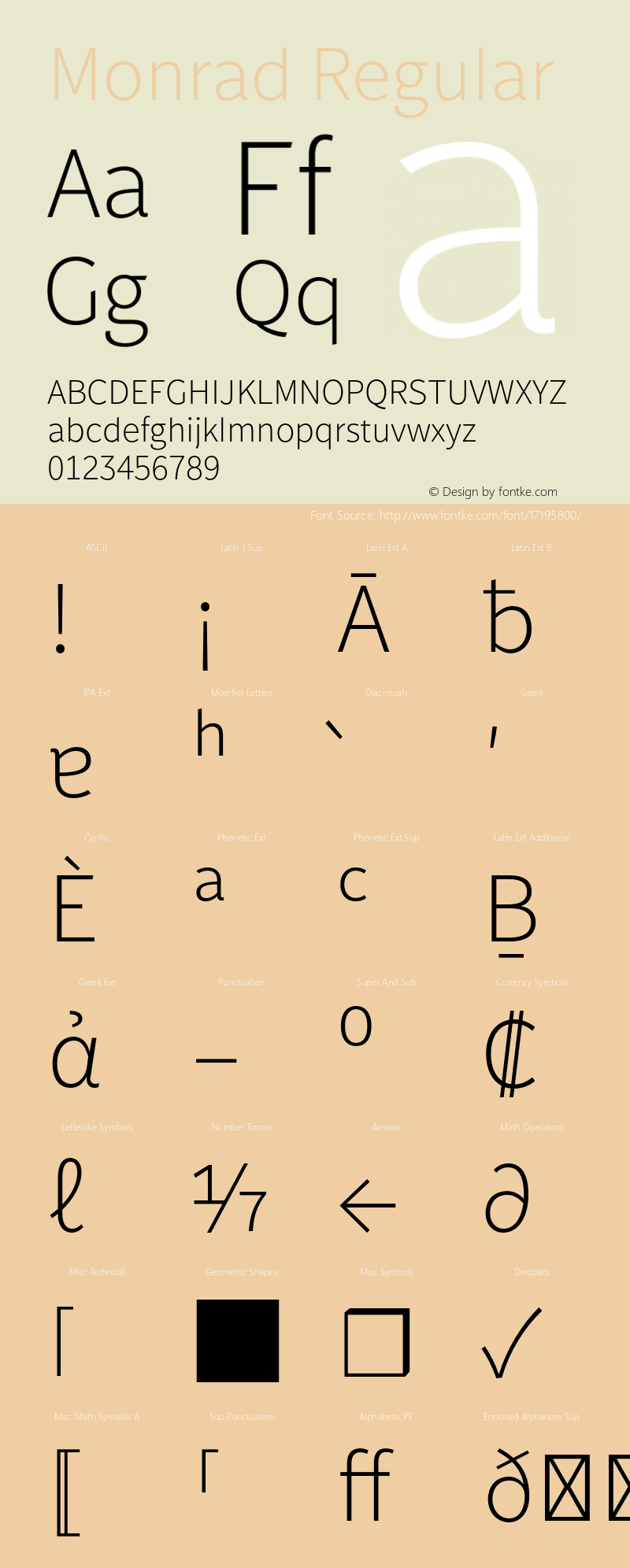 Monrad Regular Version 2.010;PS Version 2.0;hotconv 1.0.78;makeotf.lib2.5.61930 Font Sample