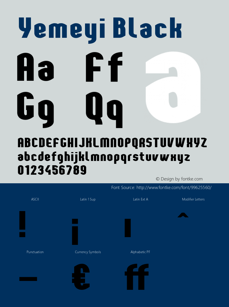 YemeyiBlack Version 1.0; Jan 2021 by Audry Kitoko Makelele Font Sample