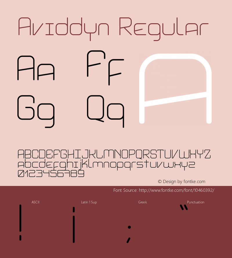 Aviddyn Regular Version 1.00 Font Sample