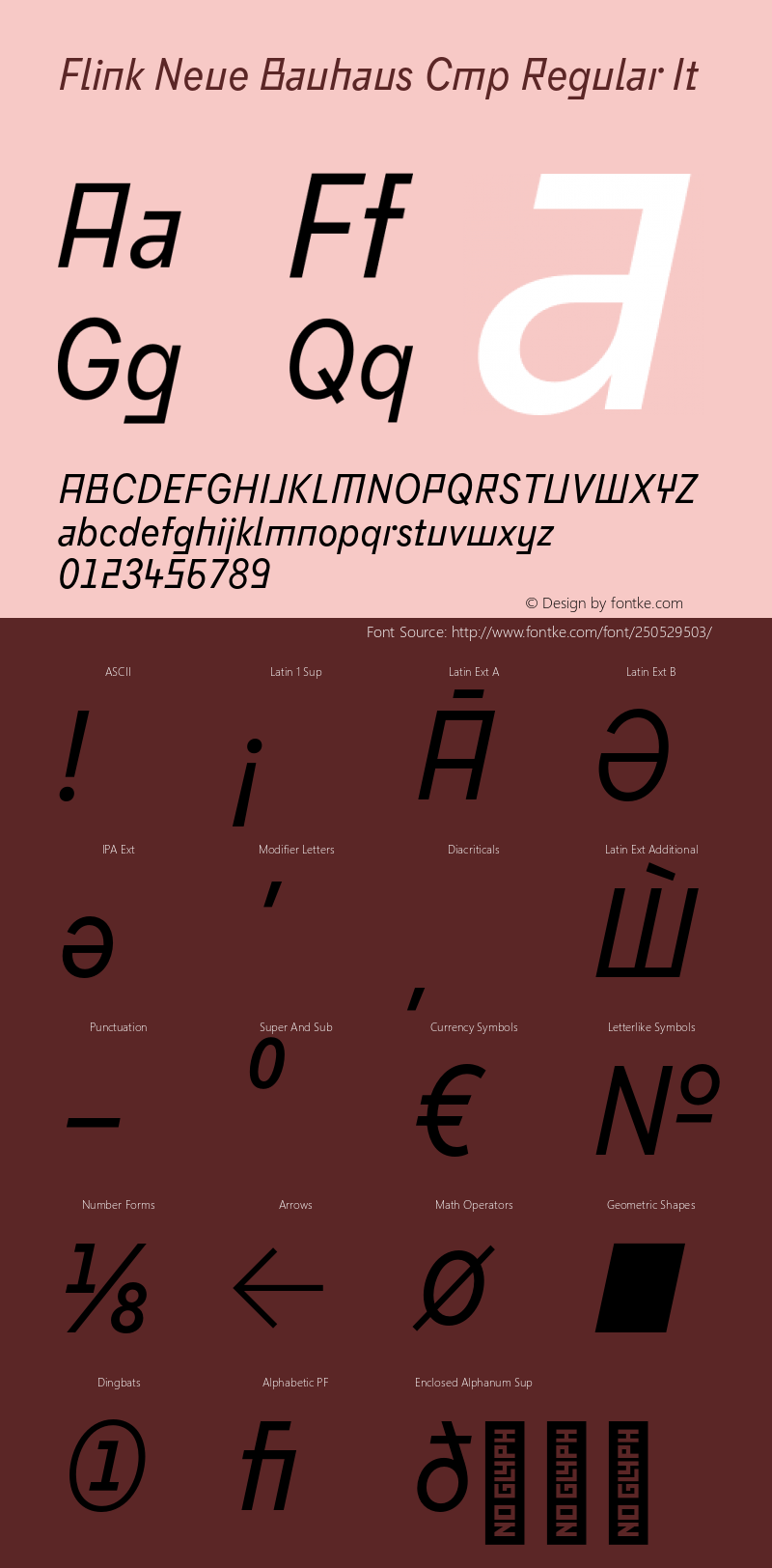 Flink Neue Bauhaus Cmp Regular It Version 2.100;Glyphs 3.1.2 (3150)图片样张