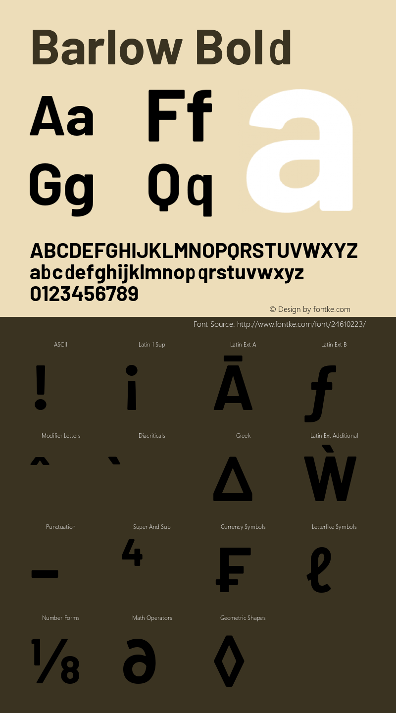 Barlow Bold Version 1.107 Font Sample