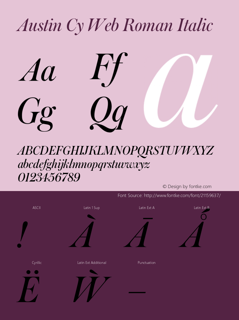 AustinCyWebRoman Version 1.0 Font Sample