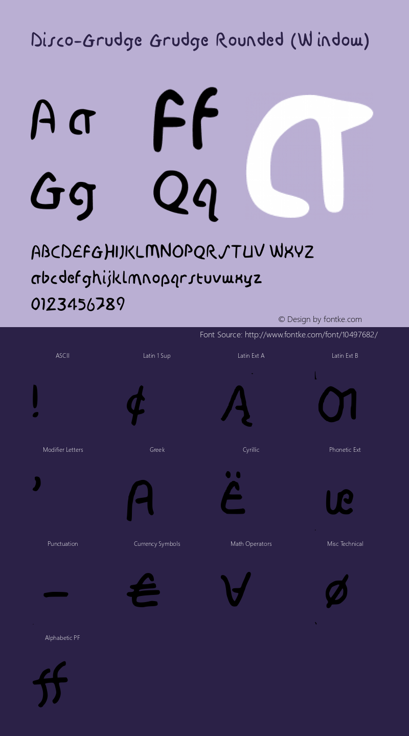 Disco-Grudge Grudge Rounded (Window) Version 2 Font Sample