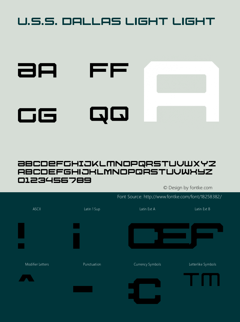 U.S.S. Dallas Light Light 001.000 Font Sample