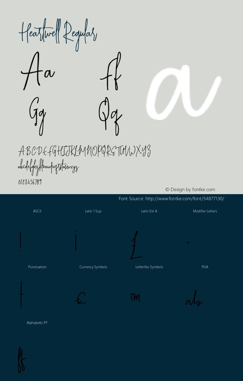 Heartwell Version 1.0 Font Sample