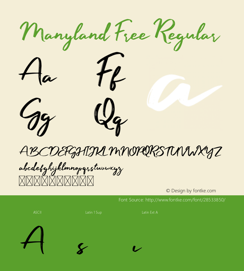 ManylandFree-Regular 1.0 Font Sample