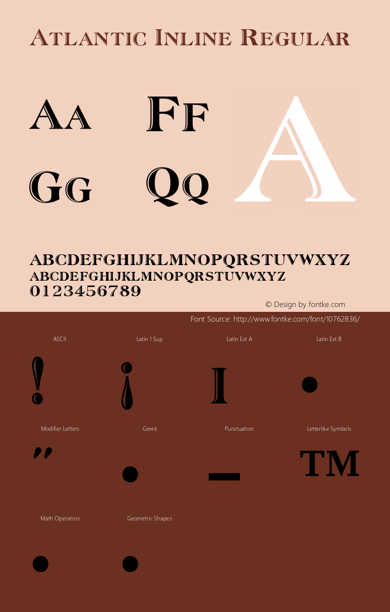 Atlantic Inline Regular Version 1.0 Font Sample