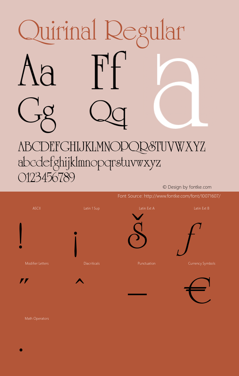 Quirinal Regular Brendel            :28.04.1995 Font Sample