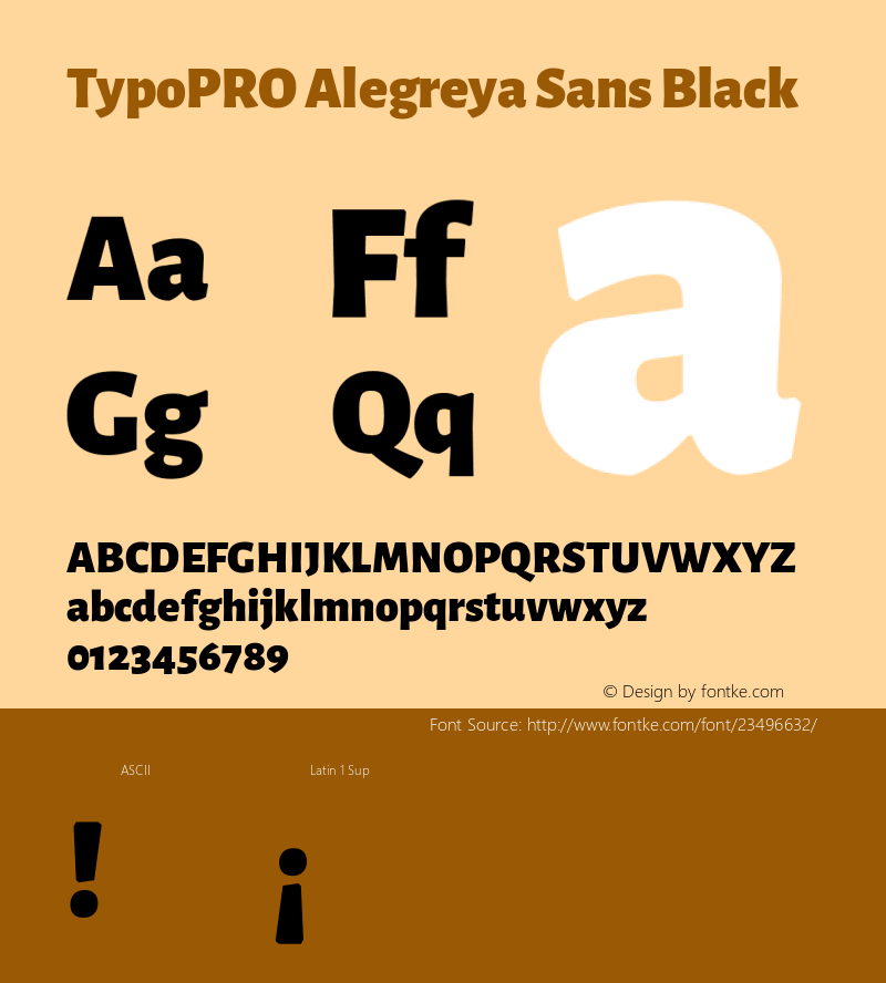 TypoPRO Alegreya Sans Black Version 1.001;PS 001.001;hotconv 1.0.70;makeotf.lib2.5.58329 DEVELOPMENT; ttfautohint (v0.97) -l 8 -r 50 -G 200 -x 17 -f dflt -w G -W Font Sample