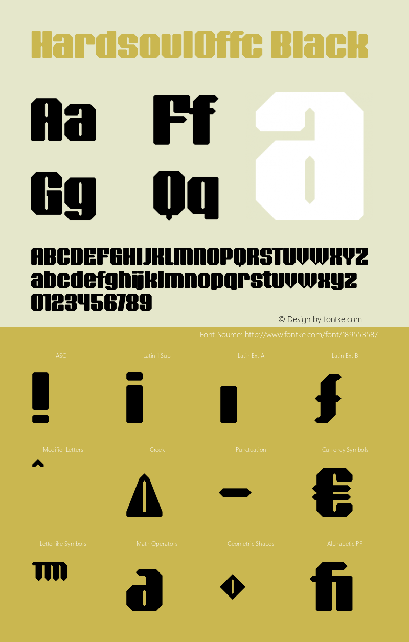 HardsoulOffc Black Version 7.504 Font Sample