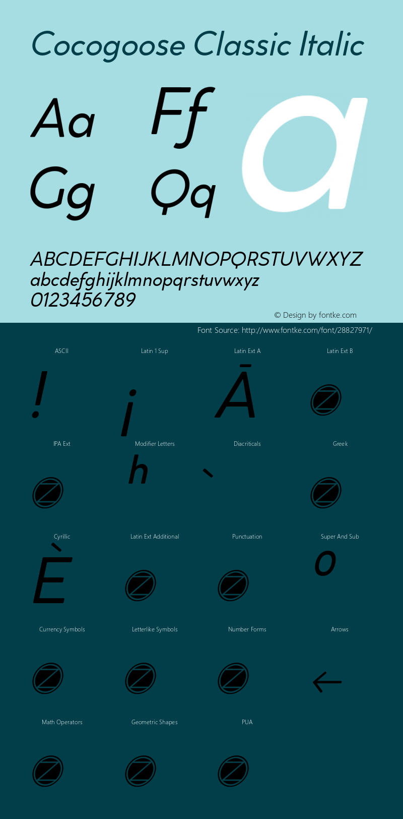 CocogooseClassic-Italic Version 1.000 Font Sample
