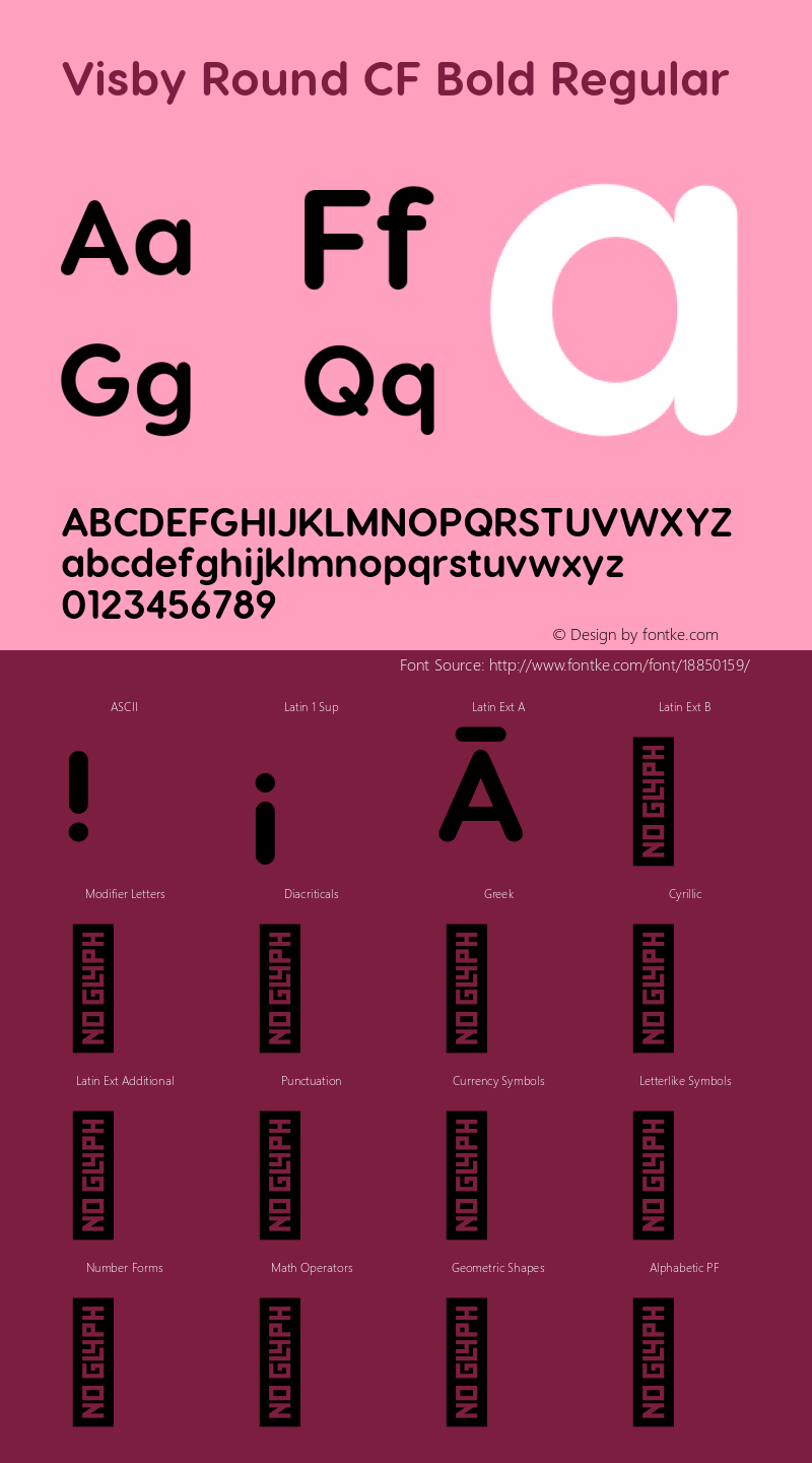 Visby Round CF Bold Regular Version 1.700 Font Sample