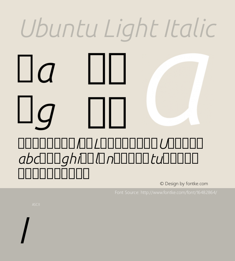 Ubuntu Light Italic Version 0.80 Font Sample
