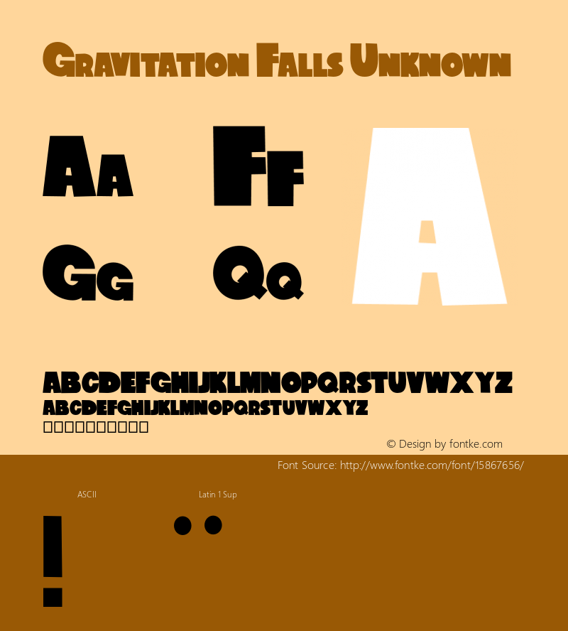 Gravitation Falls Unknown Version 001.000 Font Sample