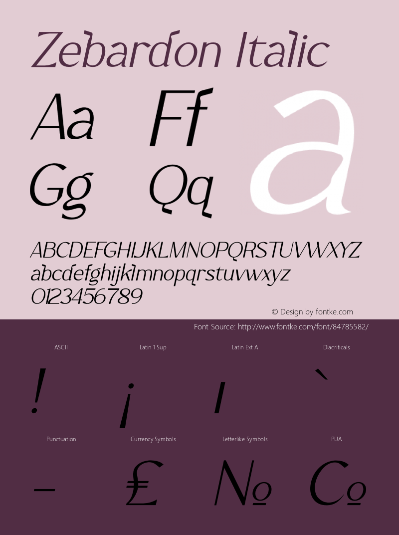 Zebardon Italic Version 1.00;November 9, 2020;FontCreator 11.5.0.2430 64-bit Font Sample