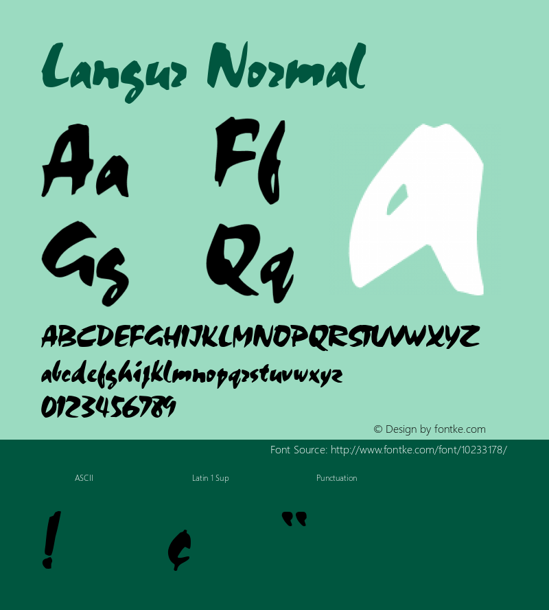 Langur Normal 1.0 Tue Sep 13 17:21:51 1994 Font Sample