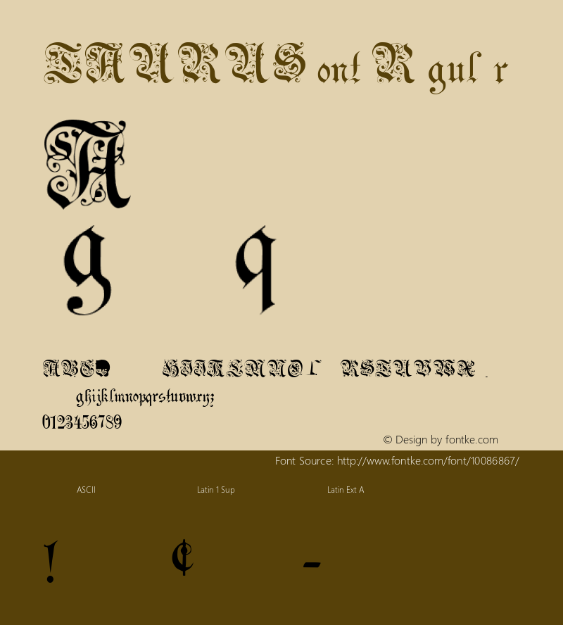 TAURUSfont Regular Altsys Fontographer 3.5  3/28/01 Font Sample