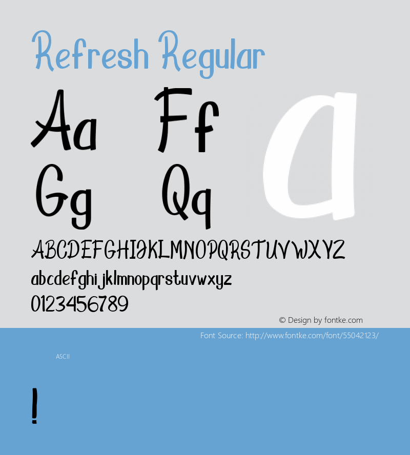 Refresh Version 1.00;February 2, 2020;FontCreator 11.5.0.2422 64-bit Font Sample