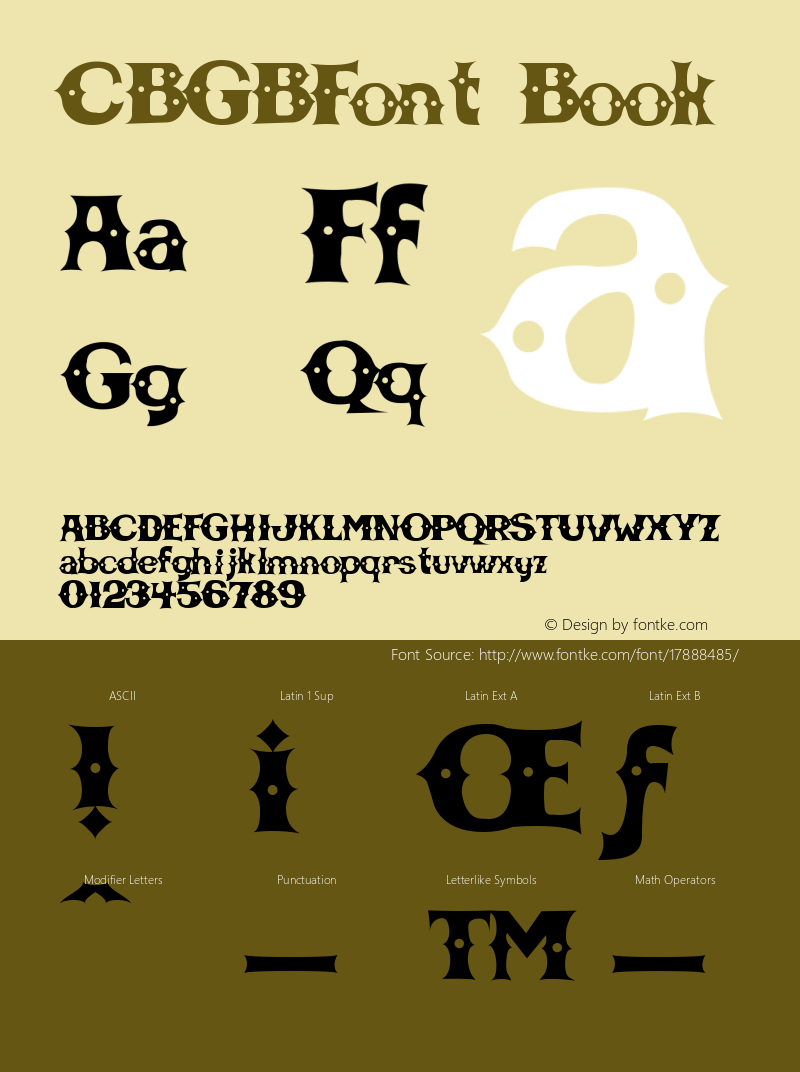 CBGBFont Book Version Macromedia Fontograp Font Sample