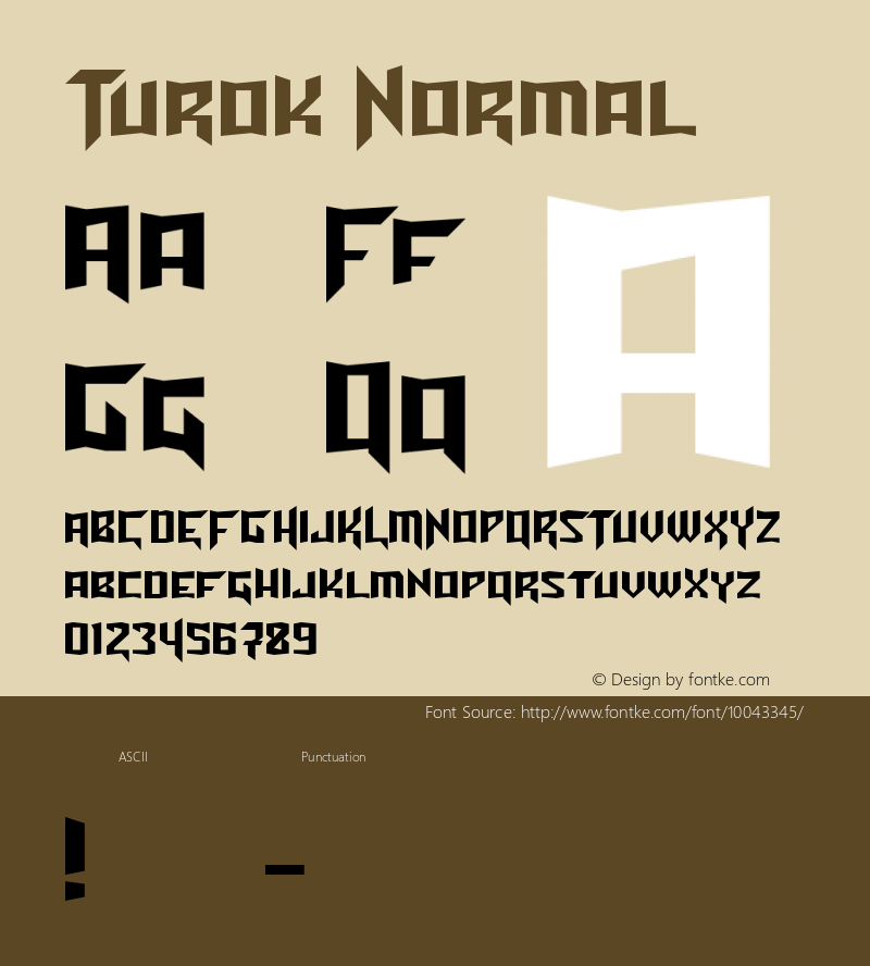 Turok Normal Unknown Font Sample